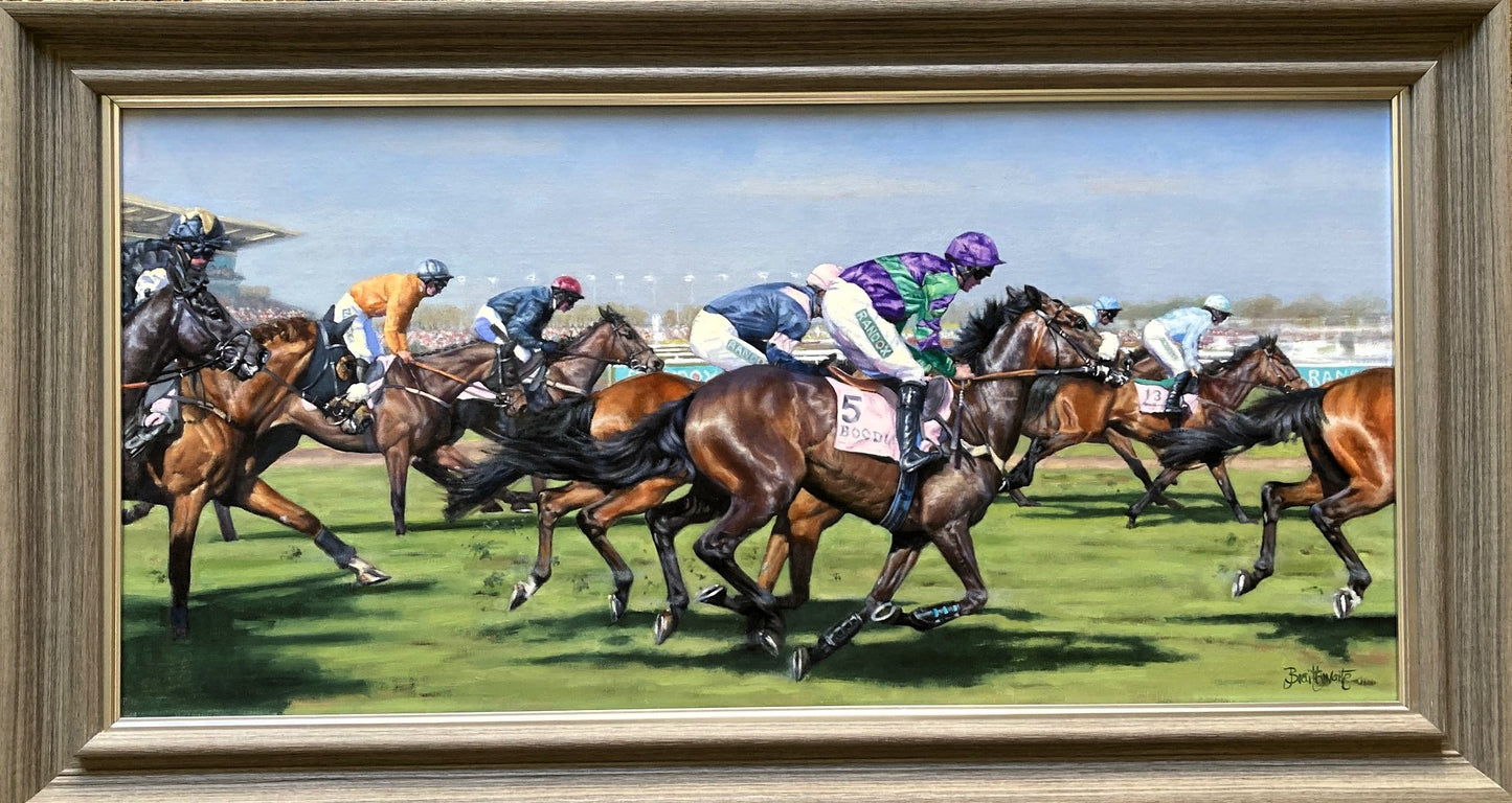 'Hurdling Home at Aintree'